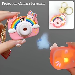 Cute Cartoon Projection Camera Keychain Keyring for Bag, Car, Home.. Many Cartoon Image Slide Show with Push Button Change Image Toy Gifts for Children Random Color