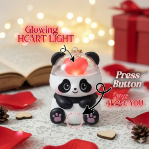 Cute Panda Keychain with Glowing Heart Light & “I LOVE YOU” Voice Message