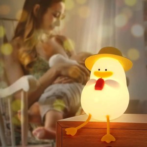 Cute Duck Night Light -Silicone Duck Lamp,USB Rechargeable Nursery Lamp,Duck Night Lamp Dimmable Night Lights for Breastfeeding Bedroom Baby Room Decor,Gift Choice
